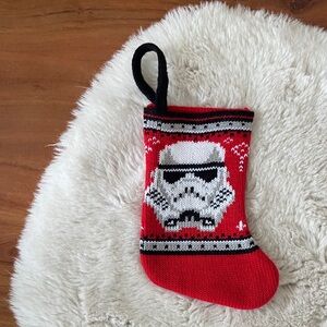 Star Wars mini Storm Trooper stocking red white holiday Christmas decor 7”